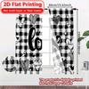 Set Of 2 Flat Printing Love Checkered Popular Curtains Drapes Versatile Fabric Thermal Insulation Curtain Blackout Polyester
