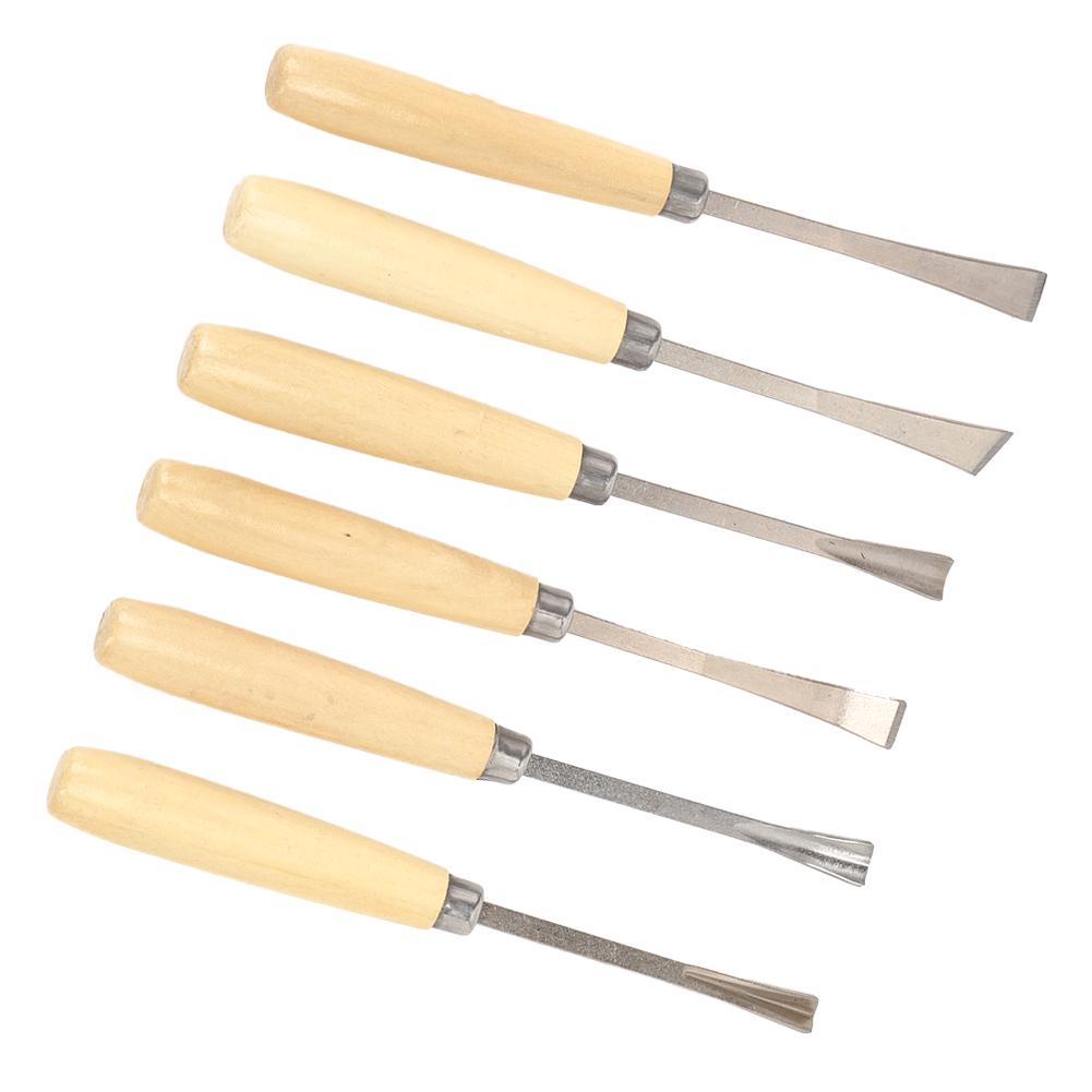6-teiliges Holzbearbeitungs-Stecheisensatz Schnitzwerkzeug Gravur-Stecheisenmesser Holzbearbeitungswerkzeuge