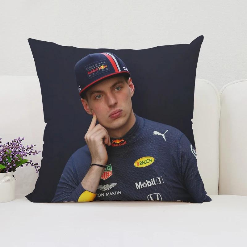 

Наволочка 45x45см Подарунок для фаната М-Макса Ферстаппена Чохол для подушки на диван Двосторонній принт Короткий плюш Подушка для попереку на крісло 18x18Inch