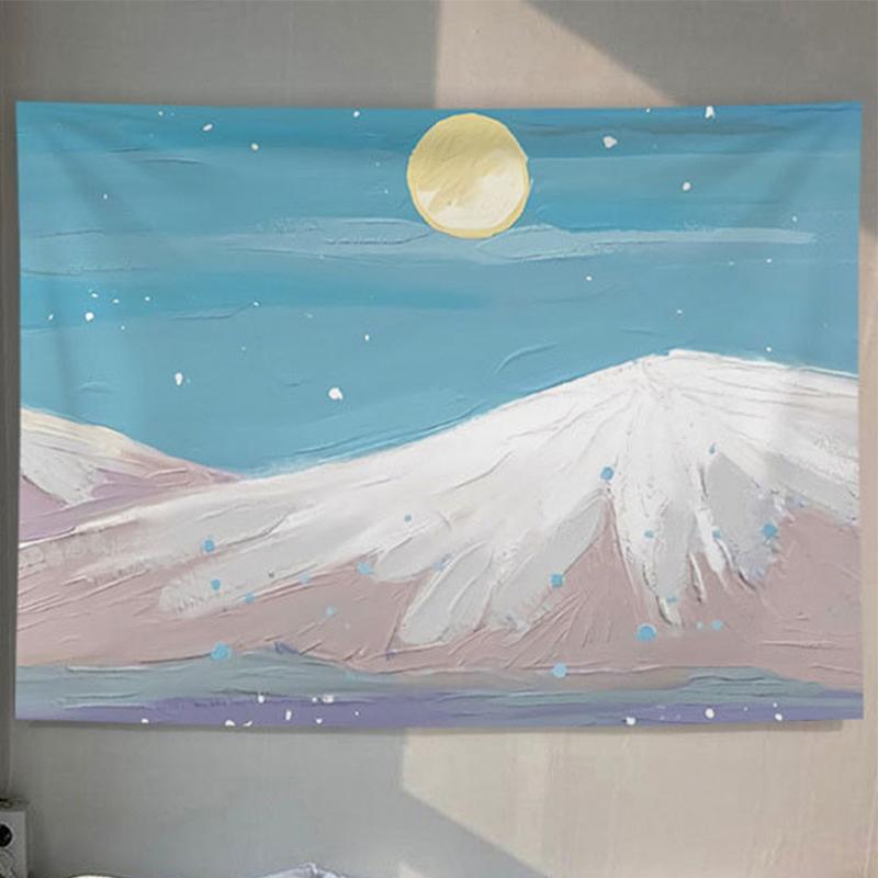 

Картина маслом с пейзажем на стороне поля, декоративный гобелен с принтом для девочек, розовый, для дома, спальни, комнаты в общежитии, декоративный гобелен 100x75cm