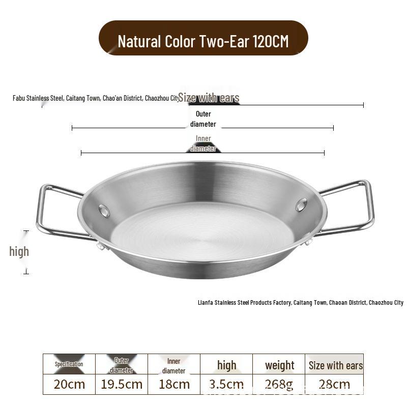 

Thickened Stainless Steel Double Ear Flat-bottom Soup Pot for Korean Noodles and Seafood