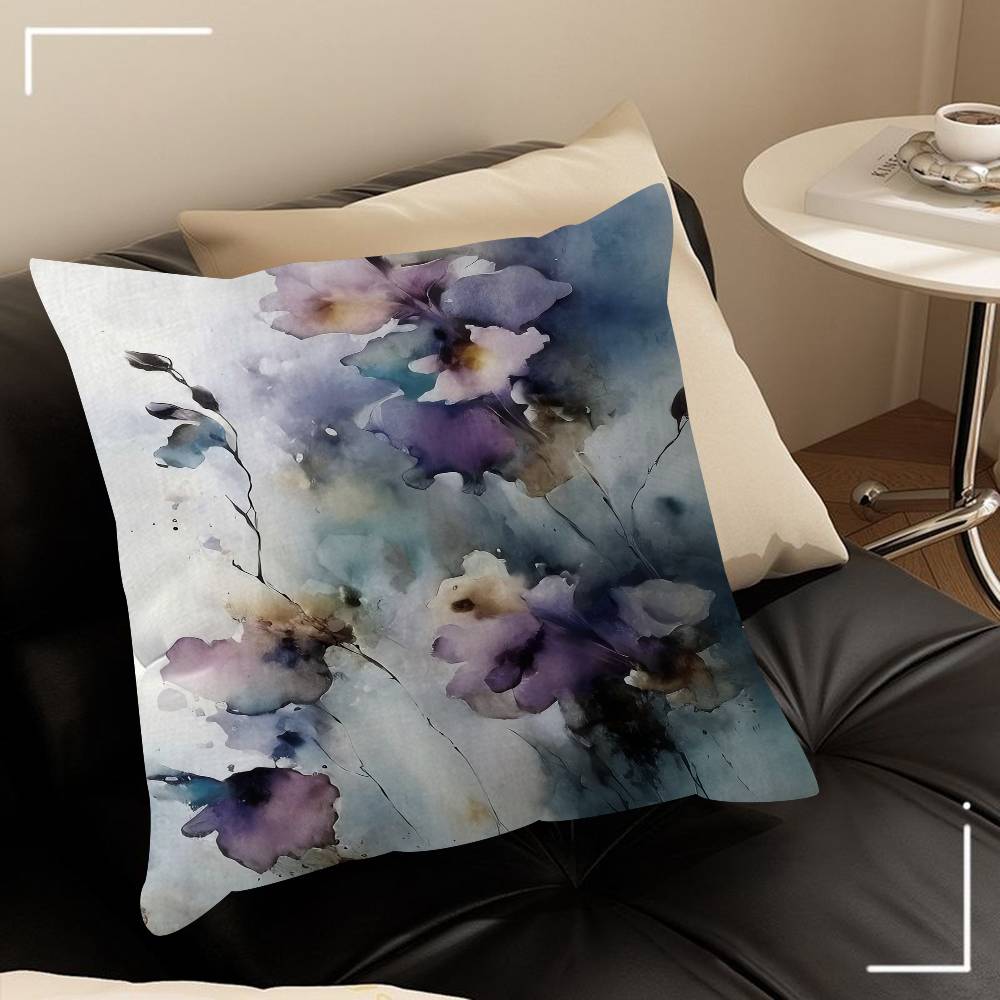 Wildflowers Watercolour Decorative Room Aesthetics Pillow Case Home Decor Bedroom Sofa Bed Couch Pillow Cover 45x45