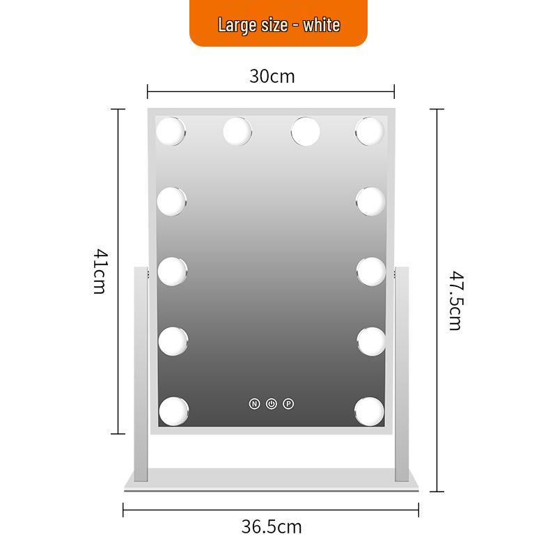 

Большое светодиодное зеркало для макияжа, квадратное, портативное, зеркало для красоты Plug-in with Three Color Light