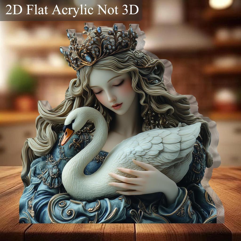 1pc Queen Holding a Goose Acrylic Desktop Decoration - Bohemian Style Tabletop Ornament, Suitable for Home, Bar, Cafe, or Office Decor
