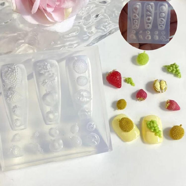 Silicone Nail Art Mold Accessory Molds Food Theme 3D Nail Decorative Mold Silicone Texture Great for Various Nail Types