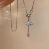 Pearl Planet Pendant, Fringed Sweater Chain, Women's High-end Sense, Unique Long Pull-out Neck Chain, High-end Necklace.