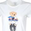 T-shirt da donna a maniche corte con girocollo e grafica dell'orso Polo Ralph Lauren Cotone Bianco 211763368-001