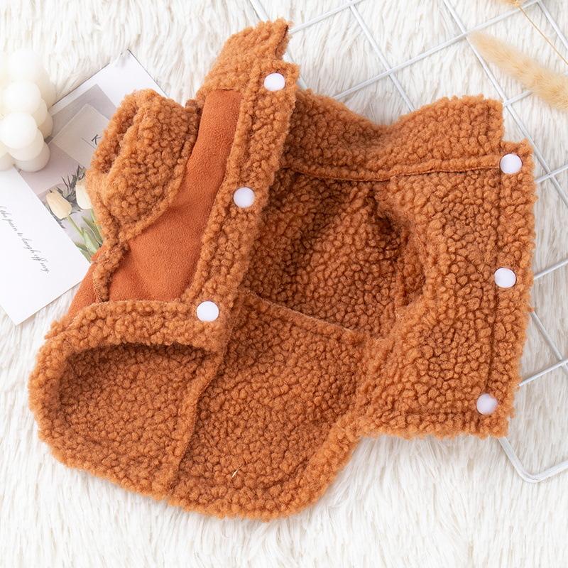 Dog Clothes Autumn Winter Teddy Bichon Pomeranian Leash Suede Vest Cat Small Dog Pet Winter Warm