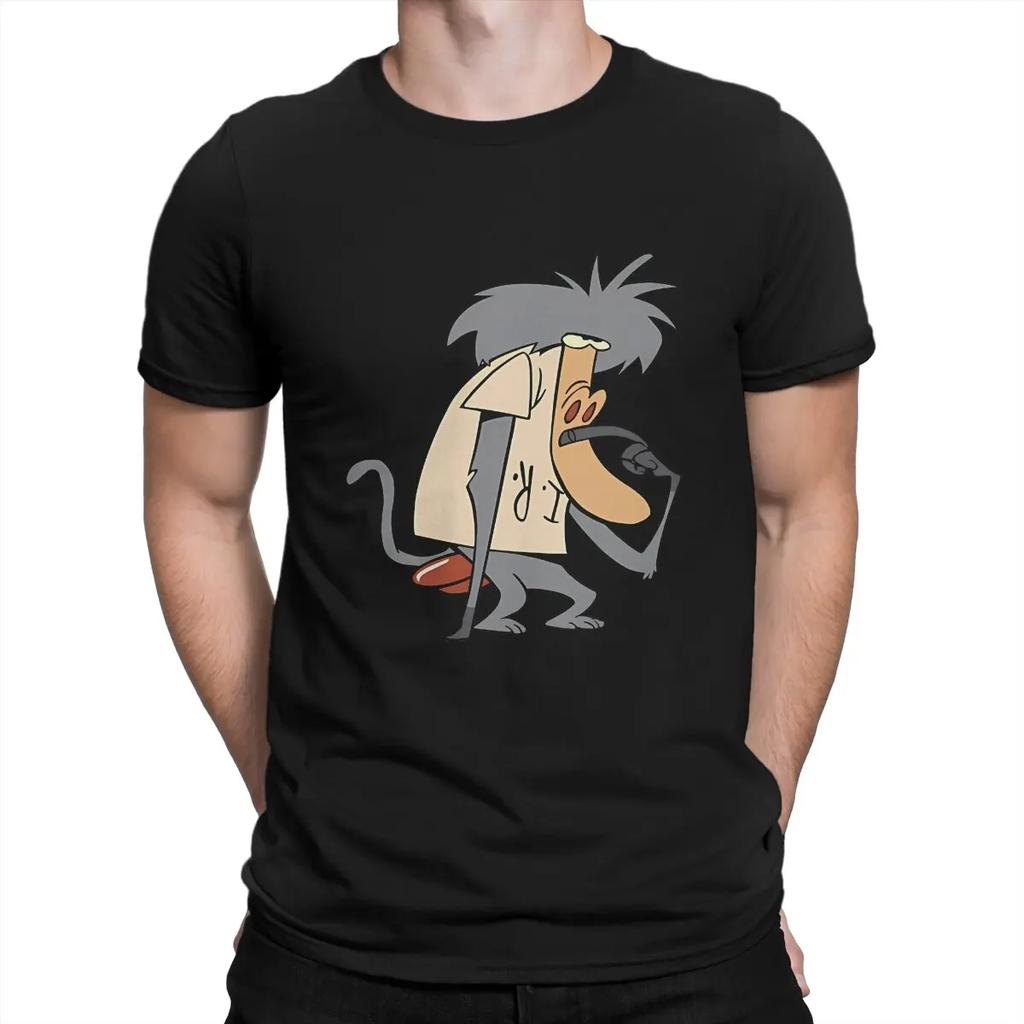 T-Shirt I R Baboon for Men Pure Cotton Humor harajuku men's t-shirts O Neck Cow And Chicken Cartoon Tees Short Sleeve Clothes