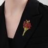 Pink Red Roses Flowers Brooches Lapel Pin For Women Beautiful Bouquet Plants Party Office Brooch Pins Gifts