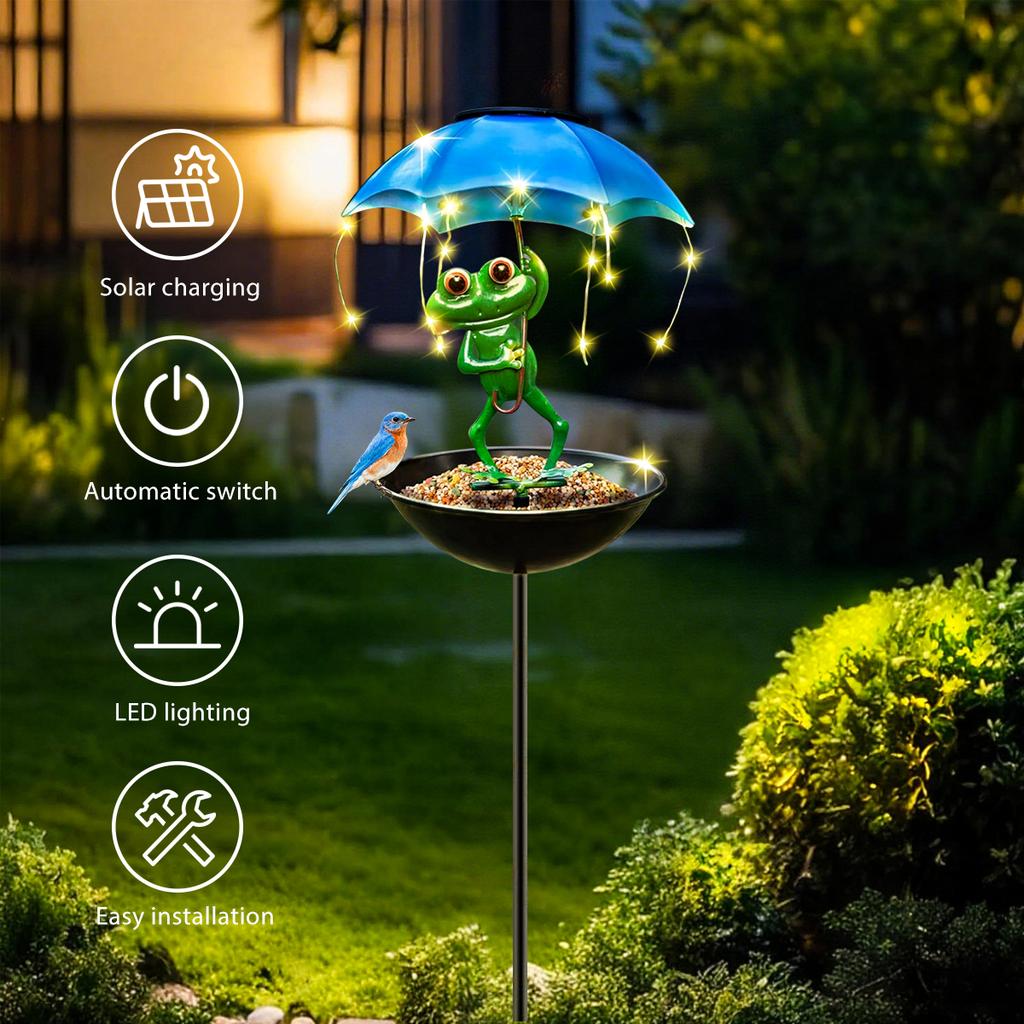 1pc Solar Garden Decorative Lights LED Frog Figurine Lights Solar Street Light for Yard Lawn Path Halloween Christmas Decor