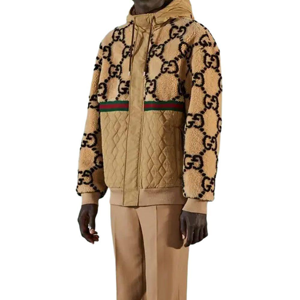 Gucci Gg Jacquard Oversized Hooded Wool Jacket 706419-XJETL-2066