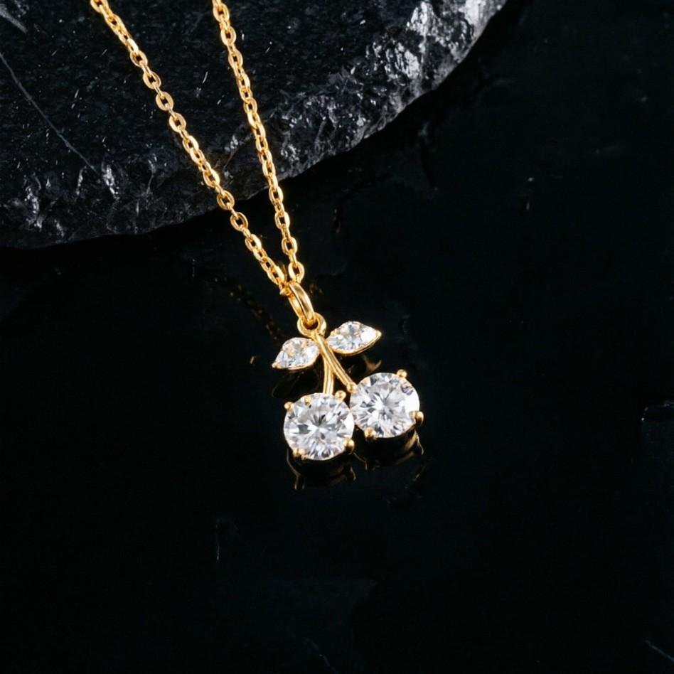 Cherry Necklace, Female Ins, Cool Style Necklace, Light Luxury, Niche, High-end, Versatile Collarbone Chain