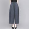 Women's 100% Cotton Cropped Wide-Leg Lantern Pants - Summer 2026 New Arrival, Loose and Casual Trousers for Moms