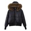 Womens Hooded Cotton Puffer Jacket With Faux Fur Trim Zipper Front Long Sleeve Pocketed Regular Fit Streetwear Style