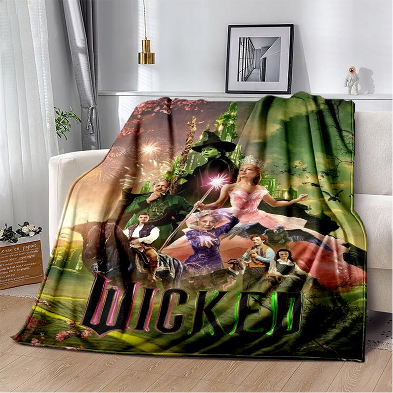 3D Glinda Musical Movie Wicked Cartoon Soft Plush Blanket,Flannel Blanket Throw Blanket for Living Room Bedroom Bed Sofa Cover