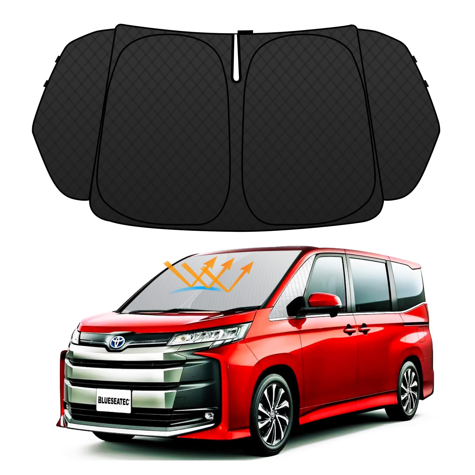 

эксклюзивно для BLUESEATEC Toyota New Voxy Noah 90 Series Солнцезащитный экран на лобовое стекло VOXY NOAH 90 Текущий автомобиль Солнцезащитный экран Солнцезащитный экран Защита от УФ-лучей чёрный