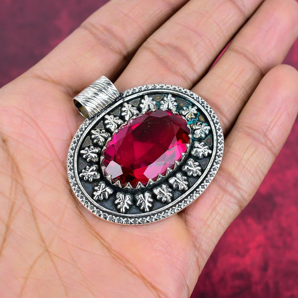 Rubilite 925 Solid Sterling Silver Pendant, Handmade Gemstone Pendant Jewelry, Gifts For Wife Brand New Pendant