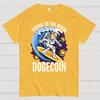 Riding To The Moon Dogecoin DOGE Cotton Summer Casual Cool Loose T-Shirt