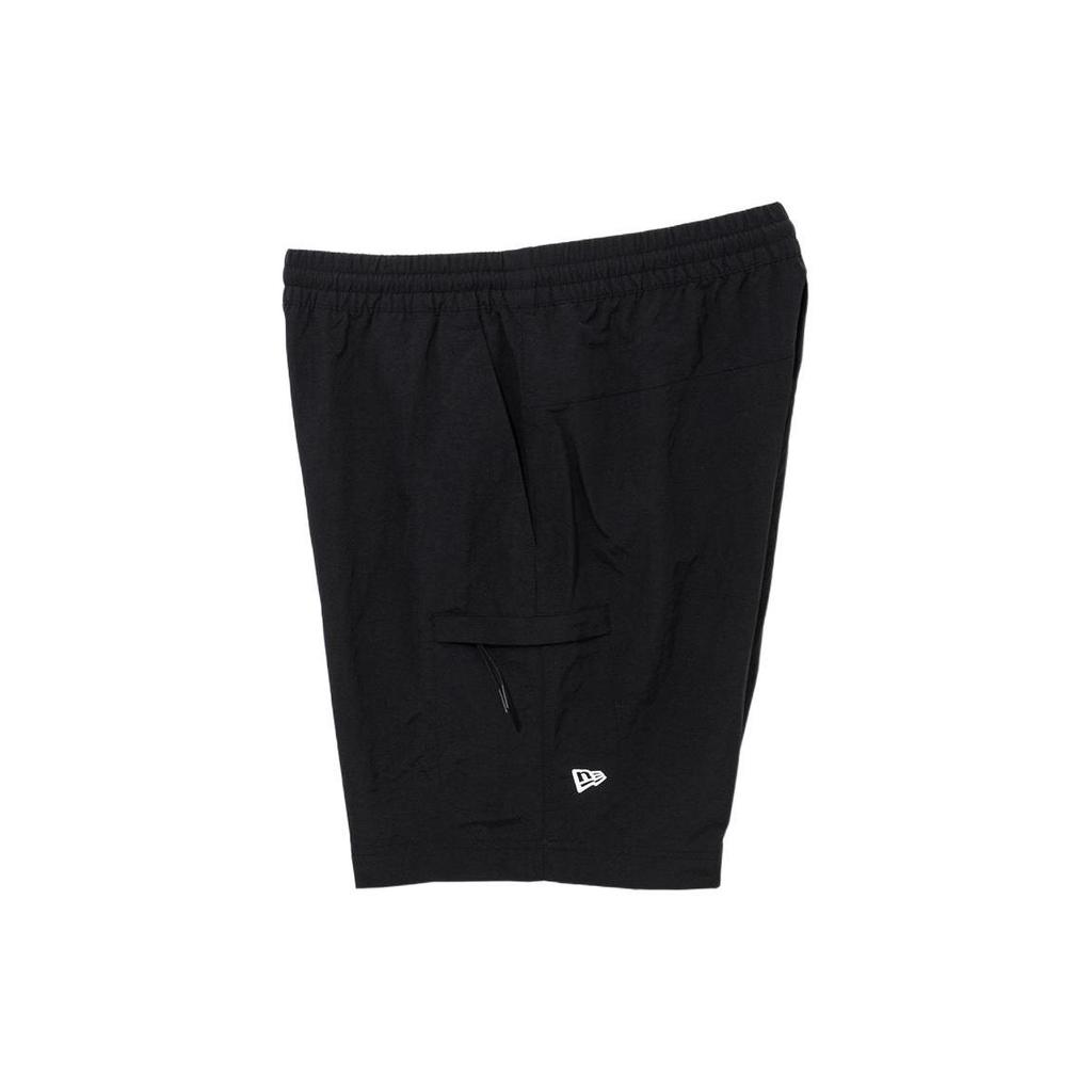 New Era SS24 Logo Elastic Waist Wide Leg Solid Color Casual Shorts Unisex Shorts Black 14179117