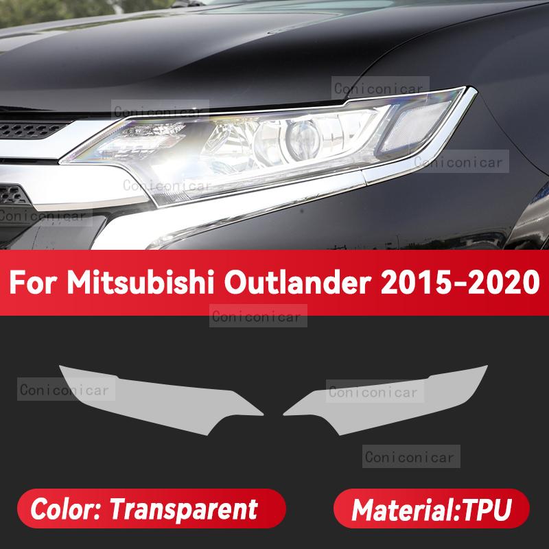 For MITSUBISHI OUTLANDER 2015-2020 Car Headlight Transparent TPU Protective Cover Film Front Light Tint Change Color Sticker