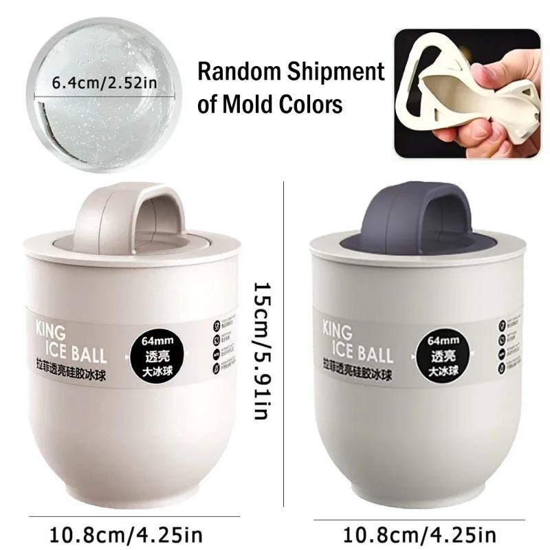 Household Large Round Ball Ice Maker Whiskey Round Large Ice Hockey Mold Refrigerator Ice Cube Box Food Grade Silicone