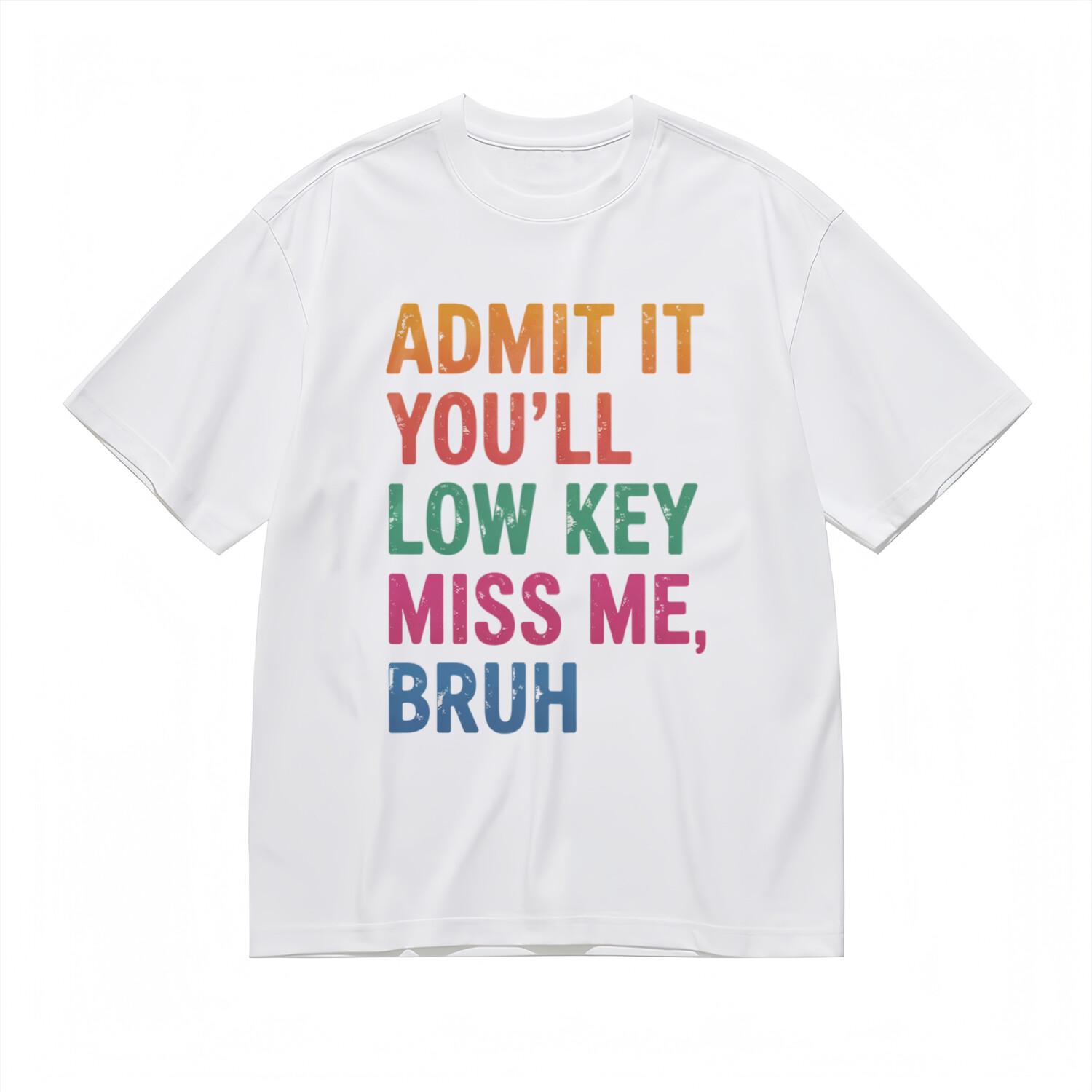 Women s All-Season Comfy Classic T-Shirt Mens Womens Tees Top Rainbow Text Humorous Design Tee M