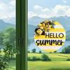 Yousheng Lemon Welcome Door Sign for Front Door, Hello Summer Wooden Hanging Sign, Farmhouse Rustic Round Wall Plaque for Entryway, Kitchen, Patio,