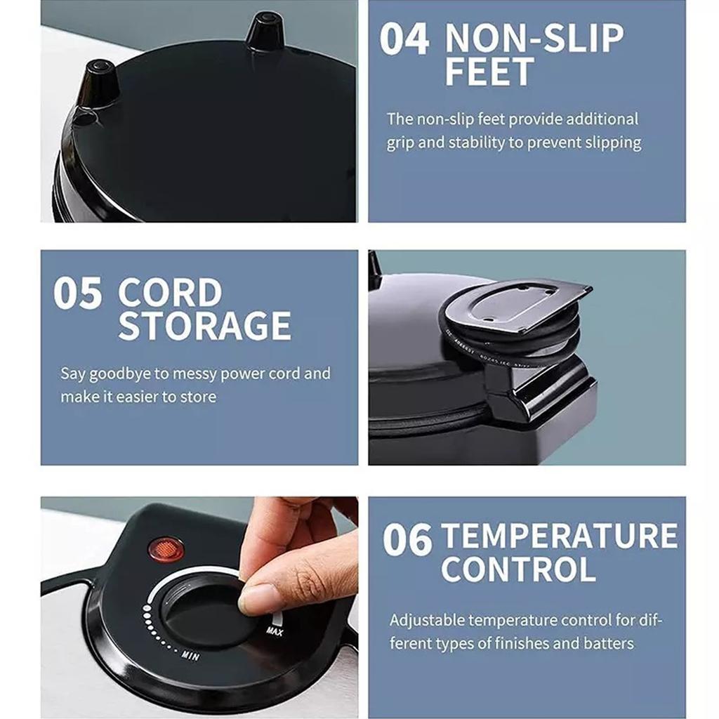 Electric Crispy Egg Roll Maker Omelet Sandwich Iron Crepe Baking Pan Waffle Pancake Oven DIY Ice Cream Cone Machine 220V