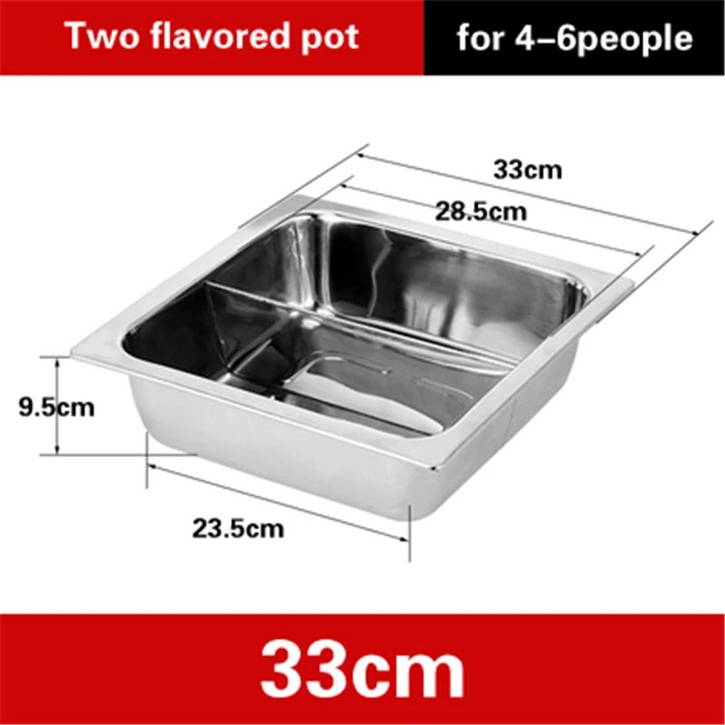 Extra thick stainless steel square hot pot Stewed Mandarin Duck with Ears Hotpot for induction cooker Mother and son pot hotpot