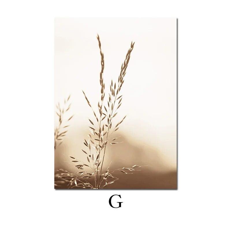 Naturlandschaft Nordisches Poster und Druck Beige Giraffe Strand Pflanze Botanische Kunst MalereiLeinwand Modernes Wandbild Wohnkultur