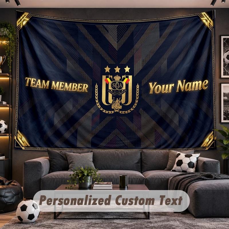 Anderlecht FC logo Personalized Tapestry Support Custom Name, Wall Art Home Decoration