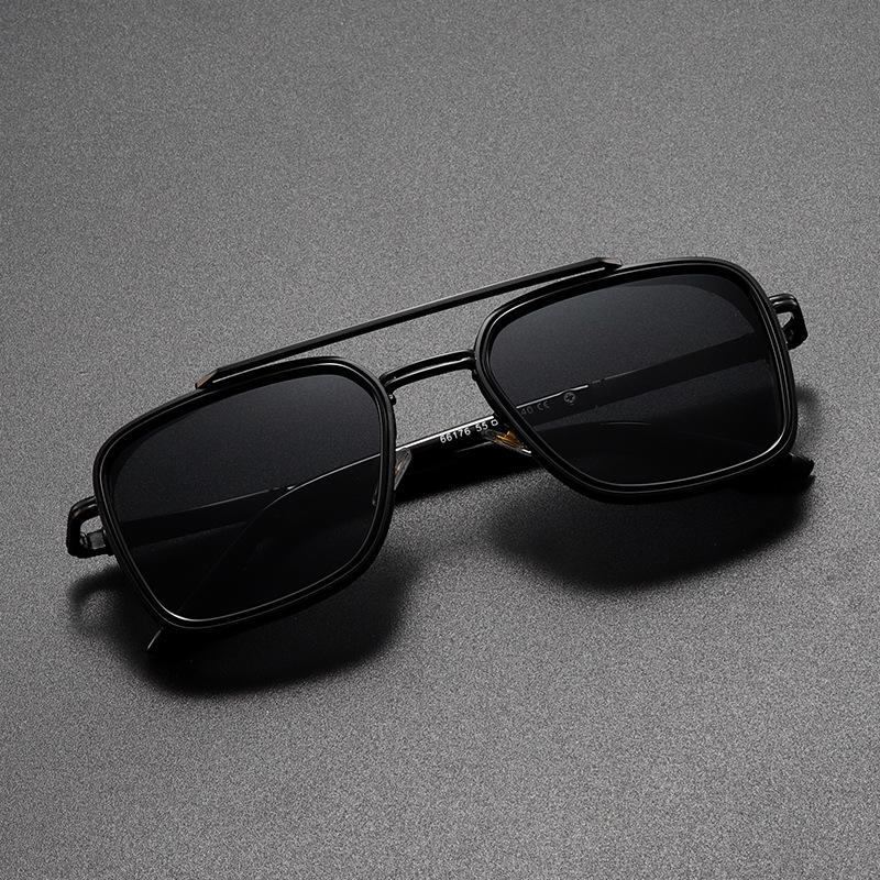 KLASSNUM Vintage Square Sunglasses for Man Fashion Brand Luxury Design Metal Frame Sun Glasses Men Sun Shade UV400 Sunglass