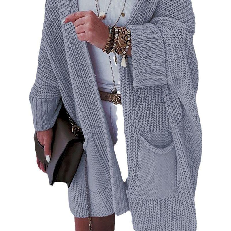 Autumn knit Sweater Women Cardigan Commuter Style Loose Mid-Length Outerwear Plus size Leisure Top
