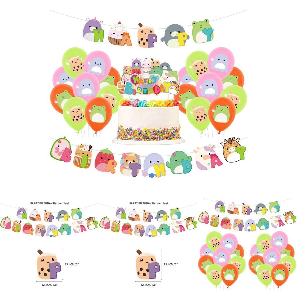 Squishmallows Birthday Party Supplies Kit With Cake Topper Balloons And Banner Ideal For Kids