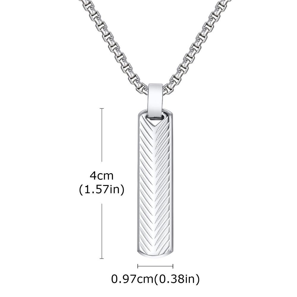 Vnox Men's Punk Vertical Pendant Necklaces, Stainless Steel Long Bar Retro Collars, Male Simple Casual Jewelry Gifts for Him