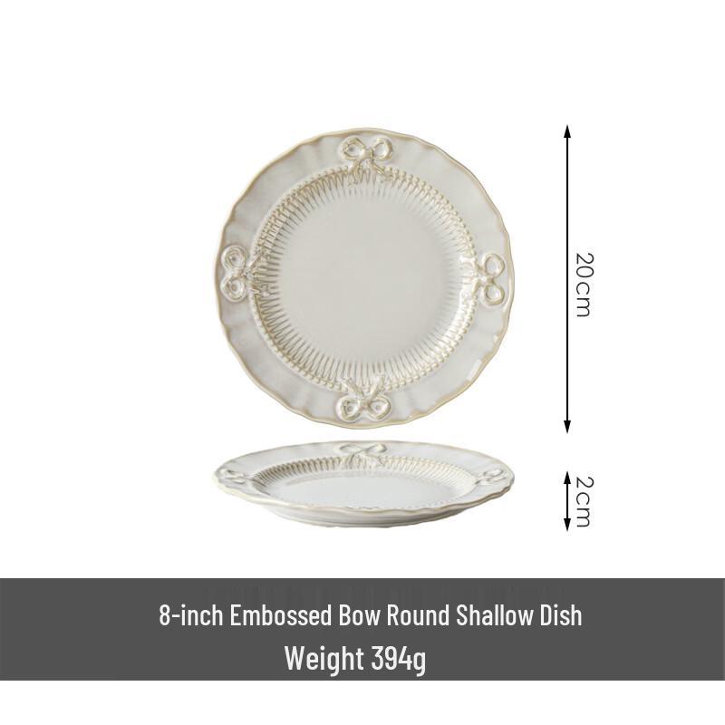 OIMG European Retro Embossed Ceramic Plate