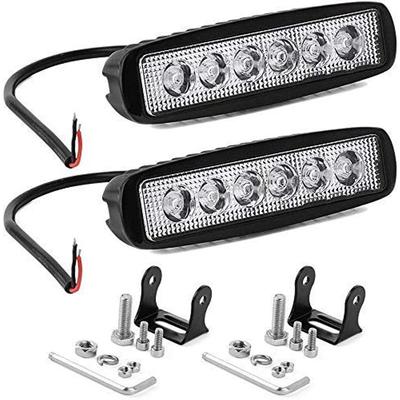 2 ks 6'' 18W Pracovné svetlomet 12V 24V Super tenký svetlomet Off-Road LED svetlomet Reflektor IP67 Vodotesný 6000K Hmlové svetlo Tyč LED svetlá na traktor Vypnuté