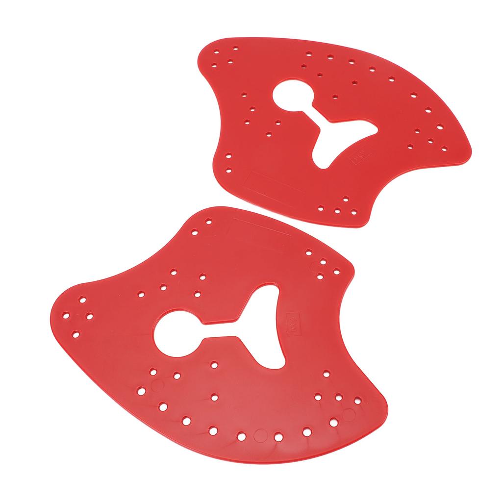 1 Pair Hand Paddles for Swim PP Silicone Adjustable Hand Fin Flipper Flat Paddle Swimming Training Aid for Men Women Children Red L