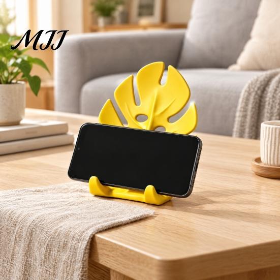 Creative Gift for Coworkers 3D Printed Monstera Leaf Phone Holder, Cute Desktop Cell Stand, Decorative Tropical Office Table Decoration Mount Home and