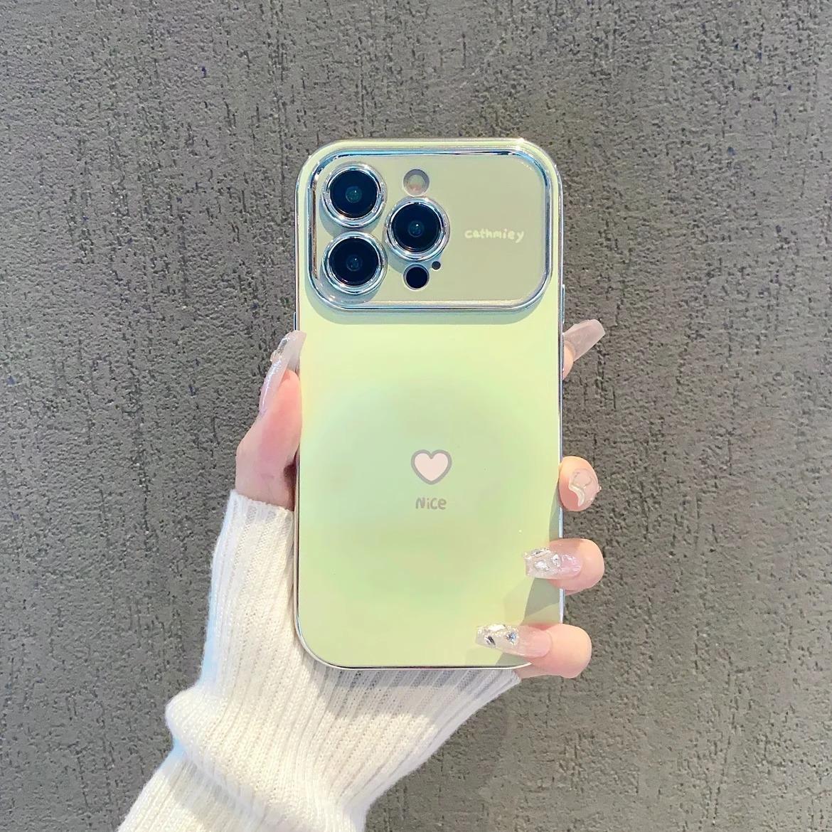 

Halo Gradient Love for Apple Phone Case 16promax New 15promax Cartoon 14plus Electroplating For Apple 7