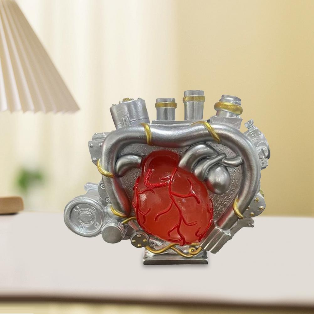 Resin Ornament for Home Decor Decorative Figurine Resin Engine Heart Figurine for Home Office Decor Unique Sculpture