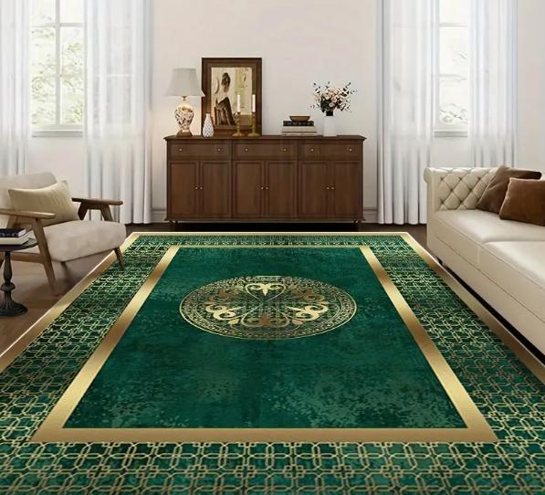 Brown Luxury Chenille Mat Bohemian Floral Persian Mat Machine Washable Living Room Bedroom Entryway Gray Black Boho Floor Mats