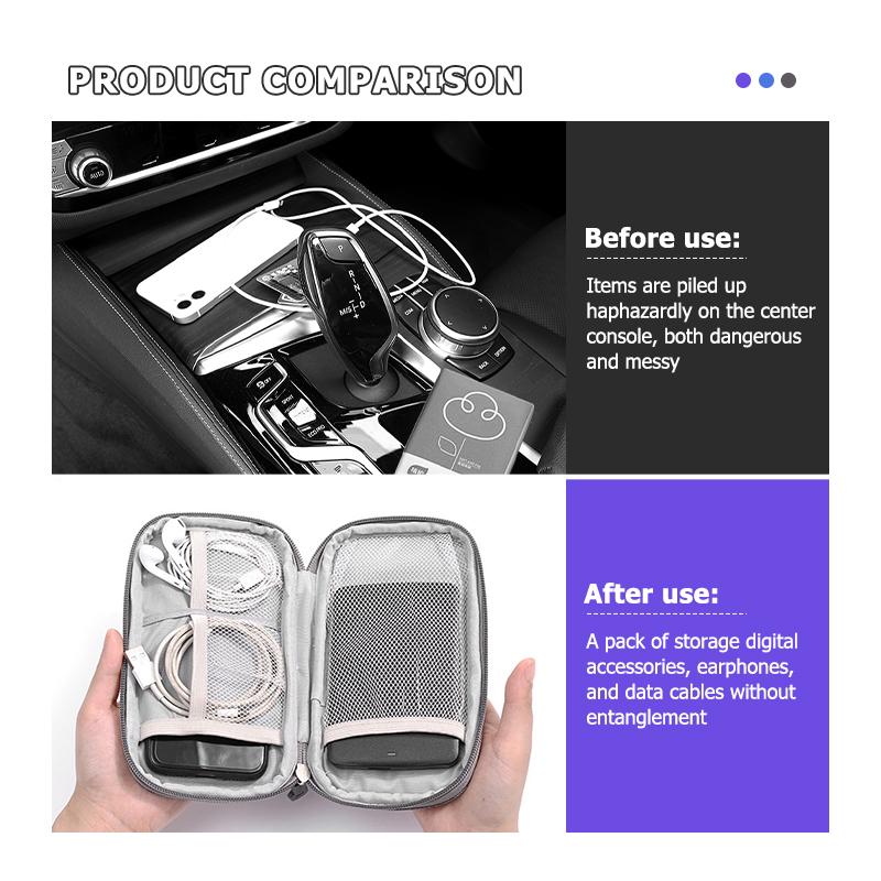 Car Charger Data Cable USB Bag Headphones Travel Storage Bag For Alfa Romeo 159 Giulietta 156 147 Giulia Mito GT Stelvio Spider