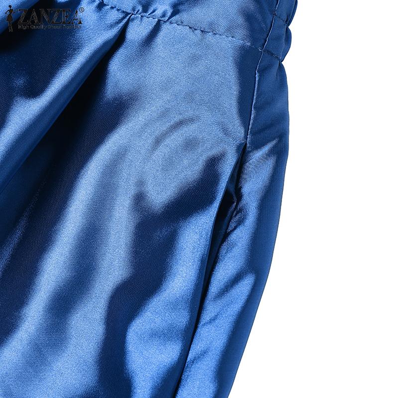 ZANZEA Faldas largas holgadas casuales para mujer con cintura elástica en la espalda