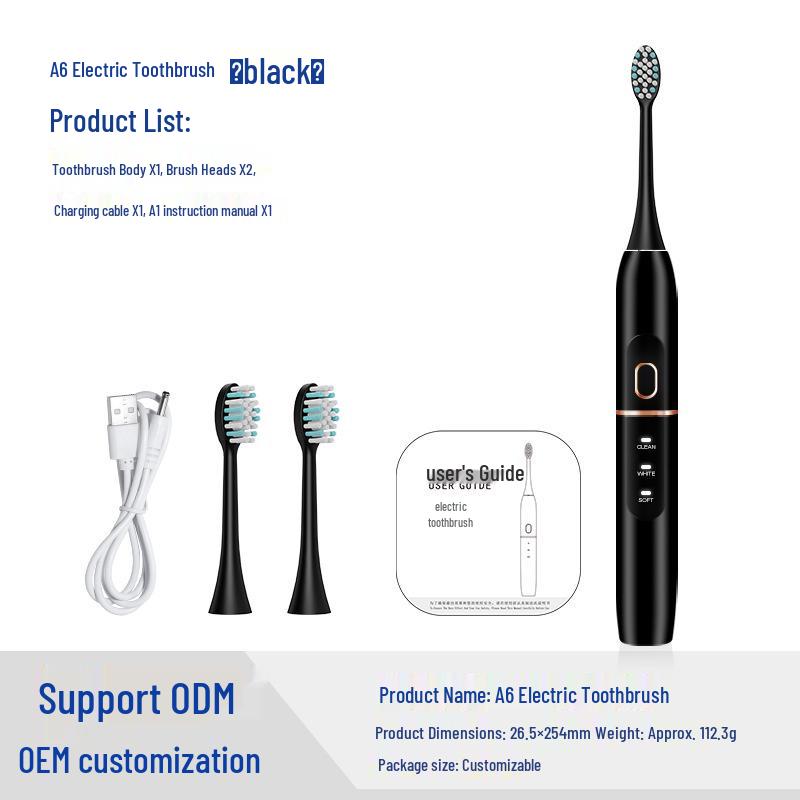Rechargeable Electric Sonic Toothbrush with Magnetic Levitation Motor and Large Capacity Battery, Customizable Logo