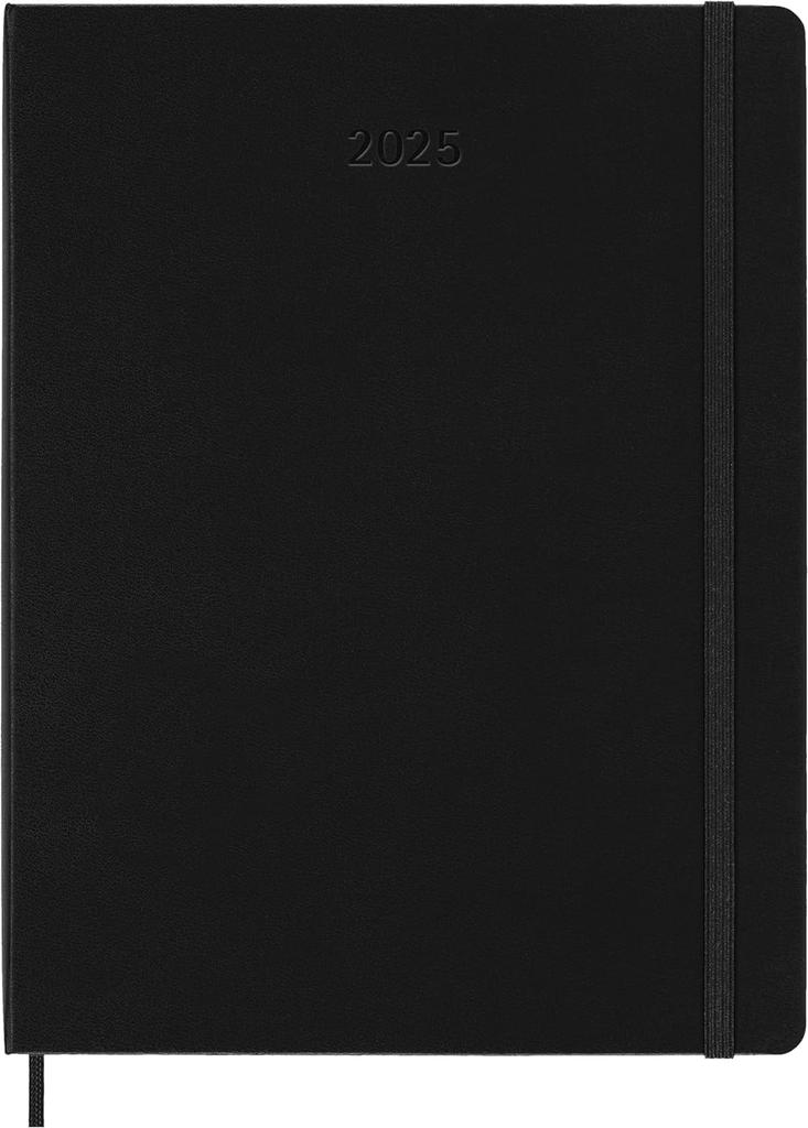 Moleskine Classic 12 Month 2025 Weekly Planner, Hard Cover, XL (7.5" x 9.75"), Black, 144 pages
