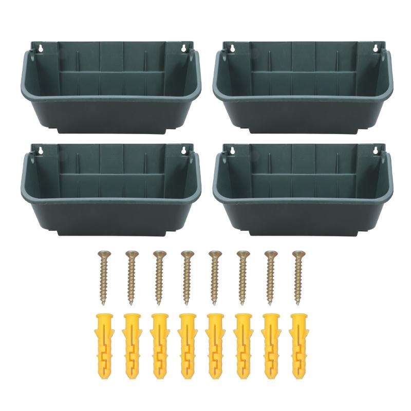 Pack Of 4 Wall Mounted Outdoor Vertical Planter Space Saving Design For Small Gardens And Patios
