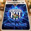 Flannel BlanketWest Bromwich Albion FC Custom Name Text Personalized Soft Warm Throw Blanket Home Decor Gift