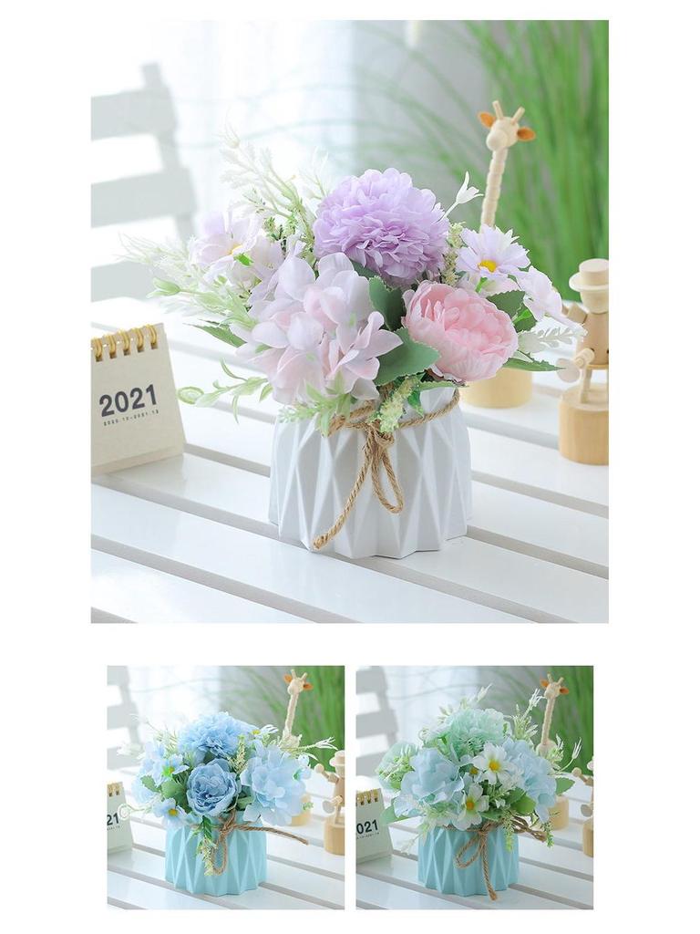 Artificial Flowers Desktop Ornament for Living Room and Dining Table Decoration